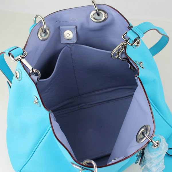 Christian Dior diorissimo original calfskin leather bag 44373 light blue 7 light purple